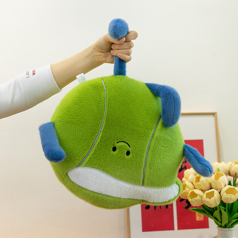 Cartoon Tennis Ball Plush Pillow Doll - Mink Velvet PP Cotton Toy 45cm
