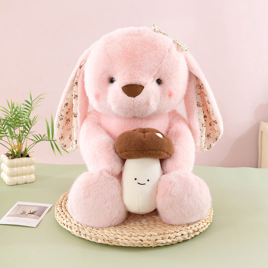 Pink Mushroom Rabbit Plush Toy 35cm Child Companion Doll