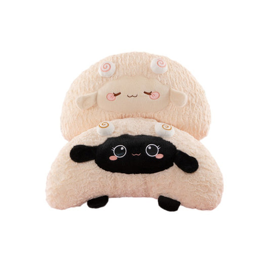 Cute Lamb Pillow Plush Toy Soft Fufu Black White Lamb Doll