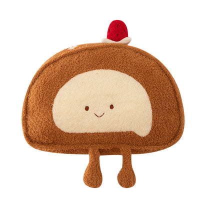 Cartoon Soft Swiss Roll Pillow Plush Toy Brown Cake Doll
